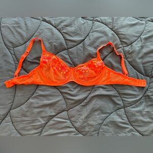 Vibrant Orange Embroidered Bra - NWOT - used once - size L